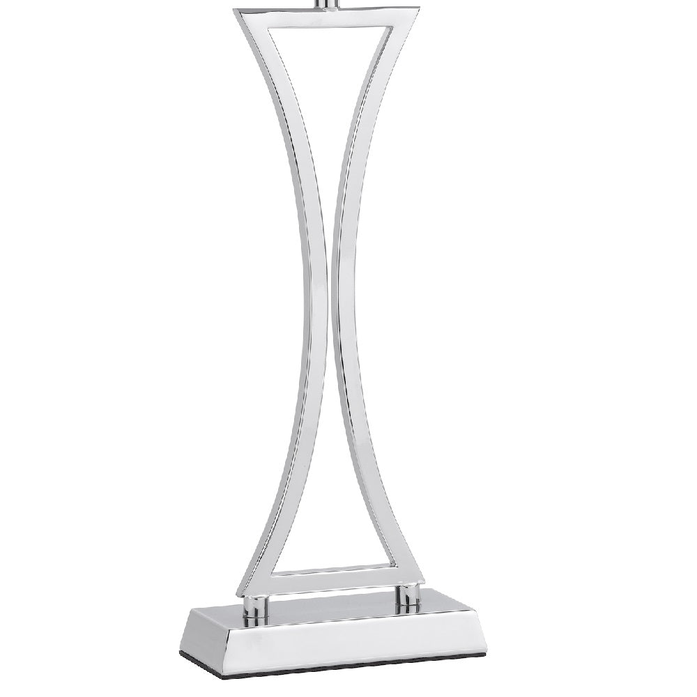 Britalia BROPO4150 Polished Chrome Modern Concave Table Lamp with Cream Oval Shade