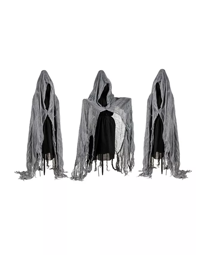 Evergreen Lighted Halloween Reaper Stakes， Set of 3
