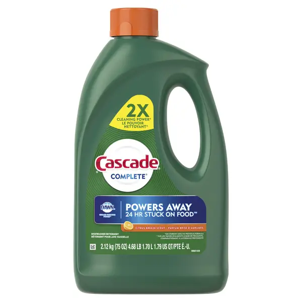 Cascade 75 oz Gel Dishwasher Detergent Complete Citrus Breeze