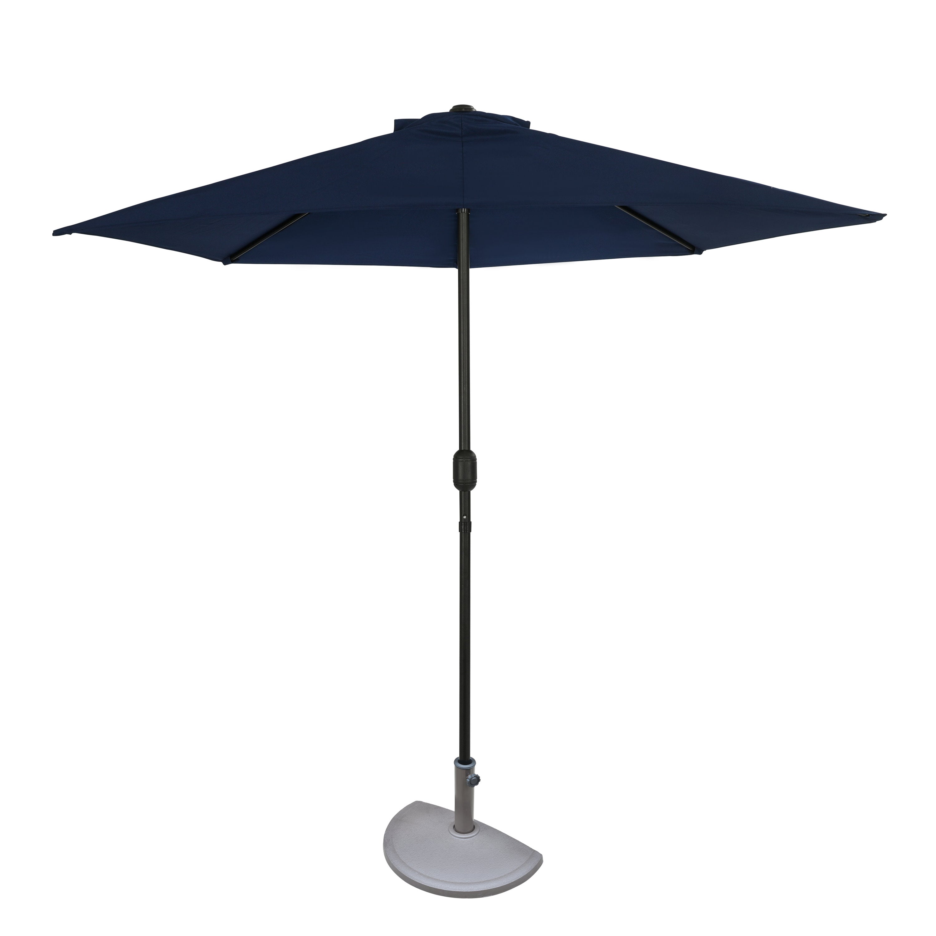 Lanai 9-ft Half Umbrella - Navy Blue - Polyester Canopy