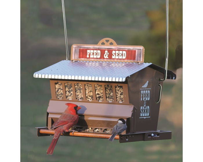 Rustic Farmhouse Single Sided Squirrel Resistant Bird Feeder - 24637