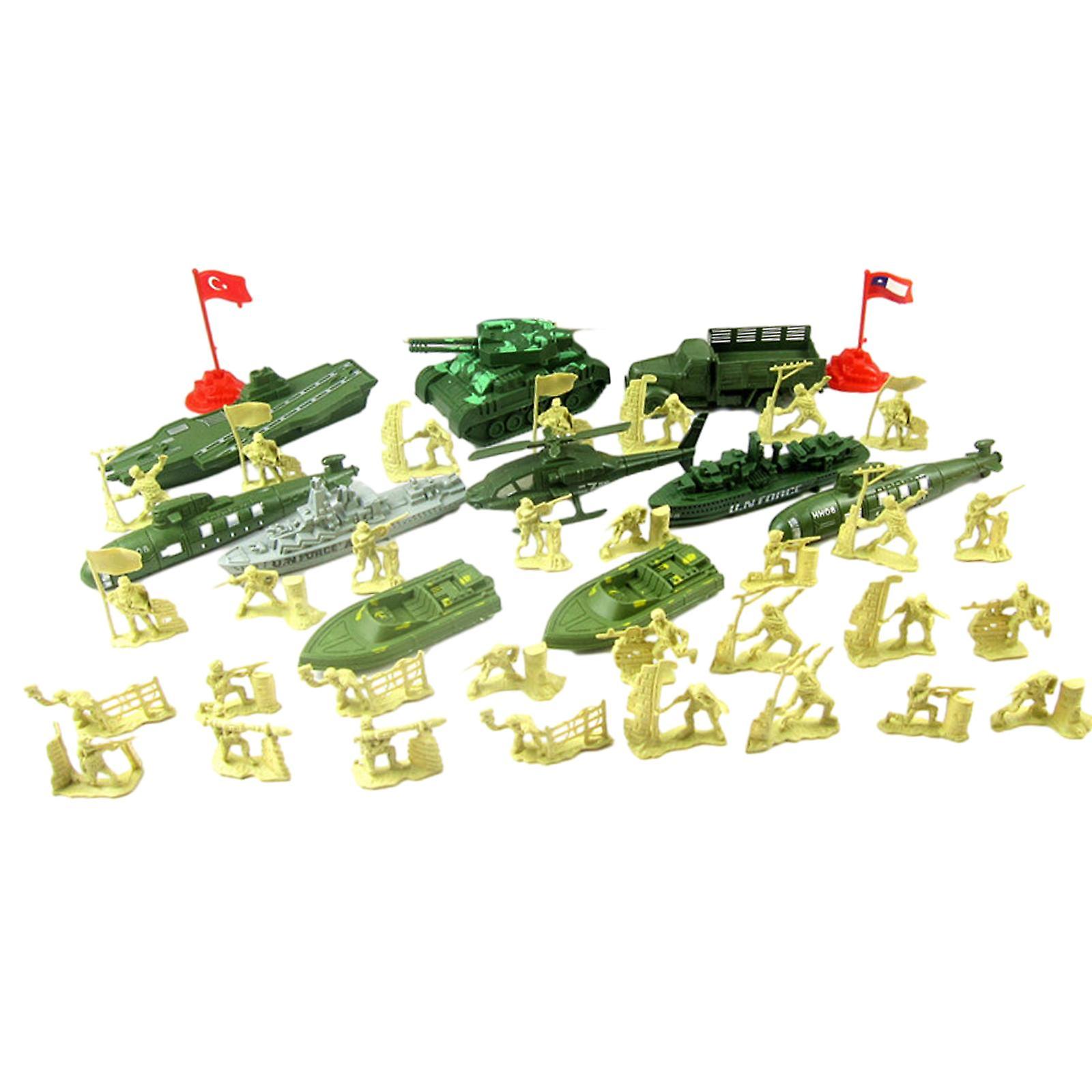 52 Pieces Soldier Figures Toys Mini Layout Playset For Adults Teens Children A