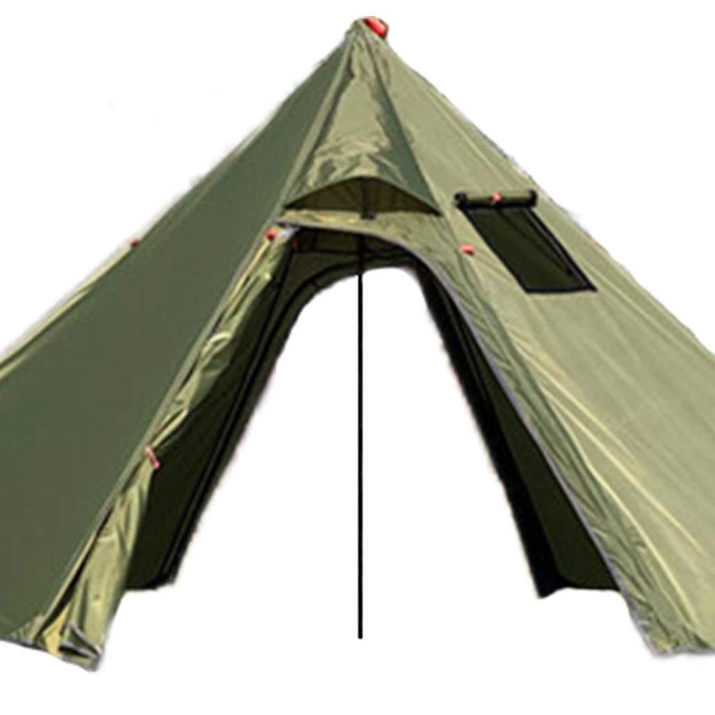 Lightweight Hot Tent Tent with Flue Pipe Window with Fire Flue Pipe Window Teepee Tents for Hiking Bushcraft Backpacking Green