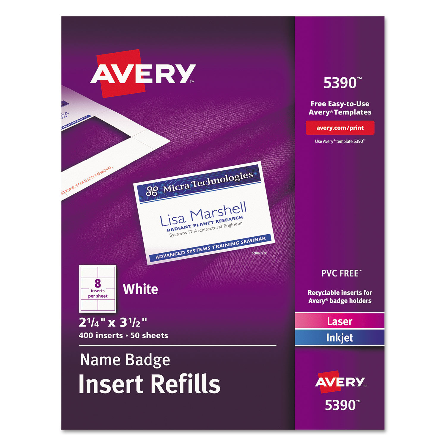Name Badge Insert Refills by Averyandreg; AVE5390