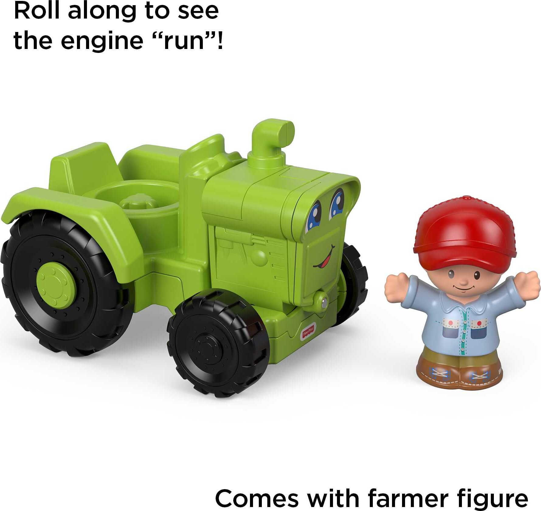 Fisher-Price Little People Helpful Harvester Tractor Vehicle and Farmer Figure for Toddlers