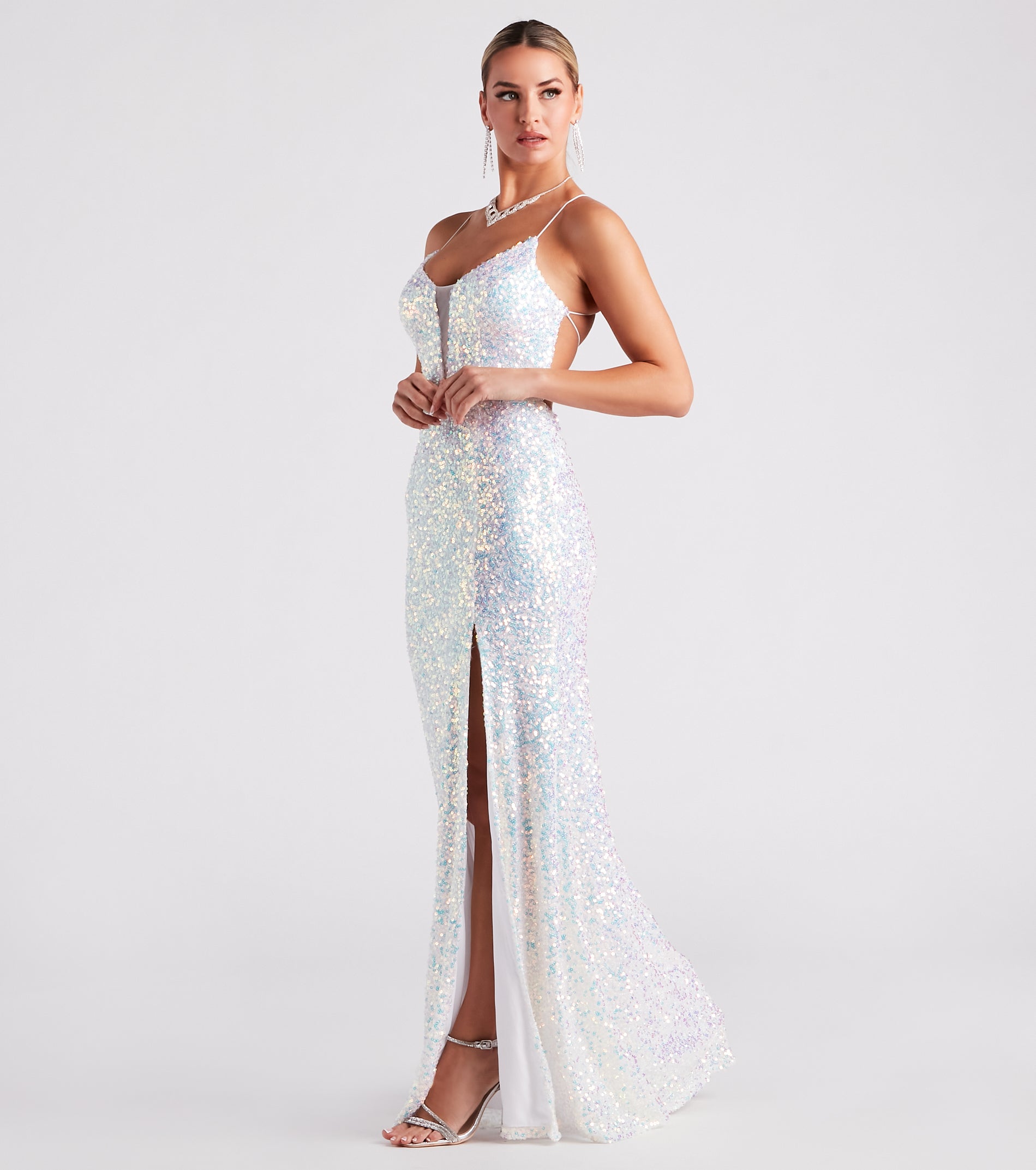 Adeline Formal Sequin Strappy Mermaid Dress