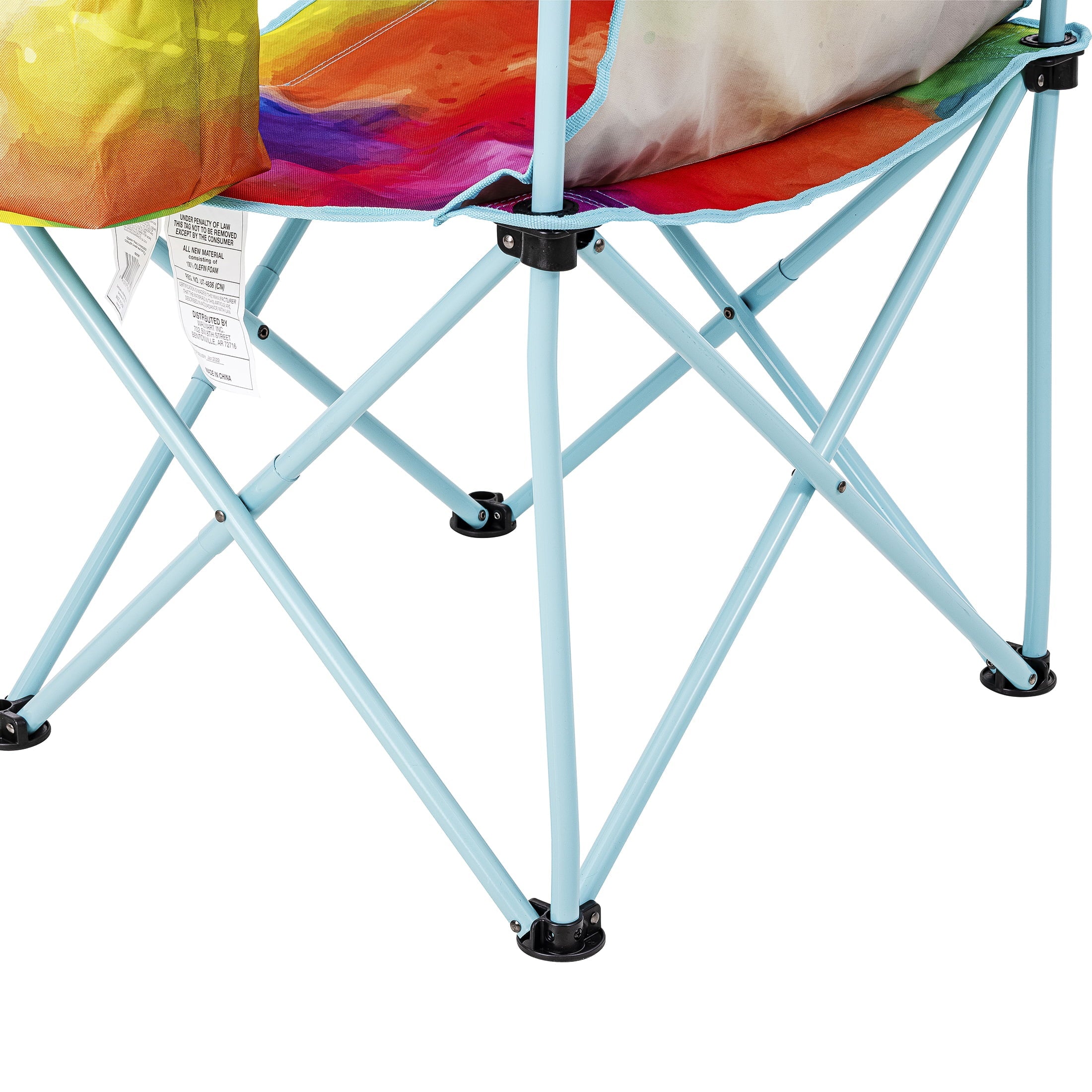 Ozark Trail Oversized Camp Chair with Cooler, Watercolor Rainbow Design, Adult