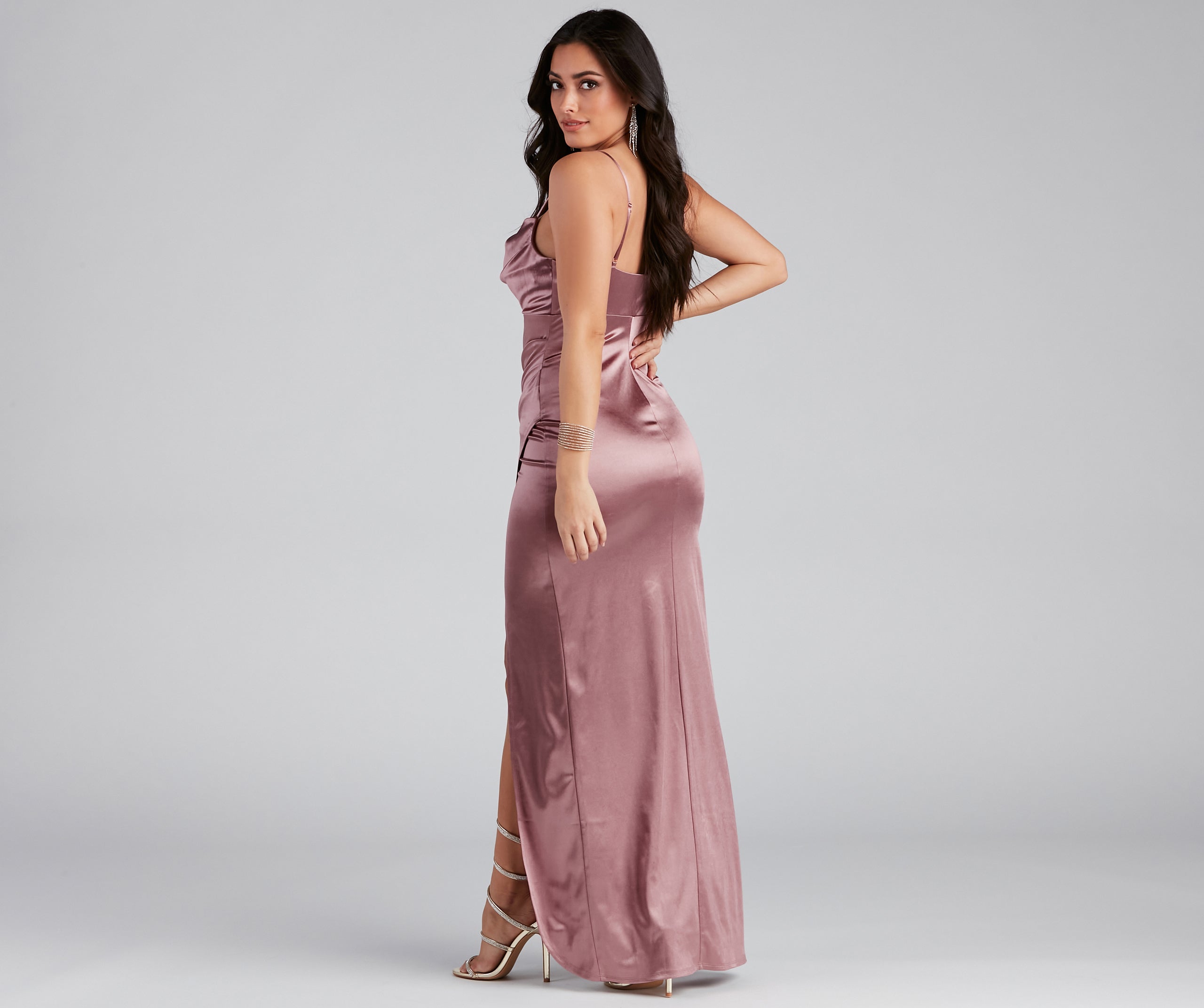 Annabelle Knit Satin Formal Dress