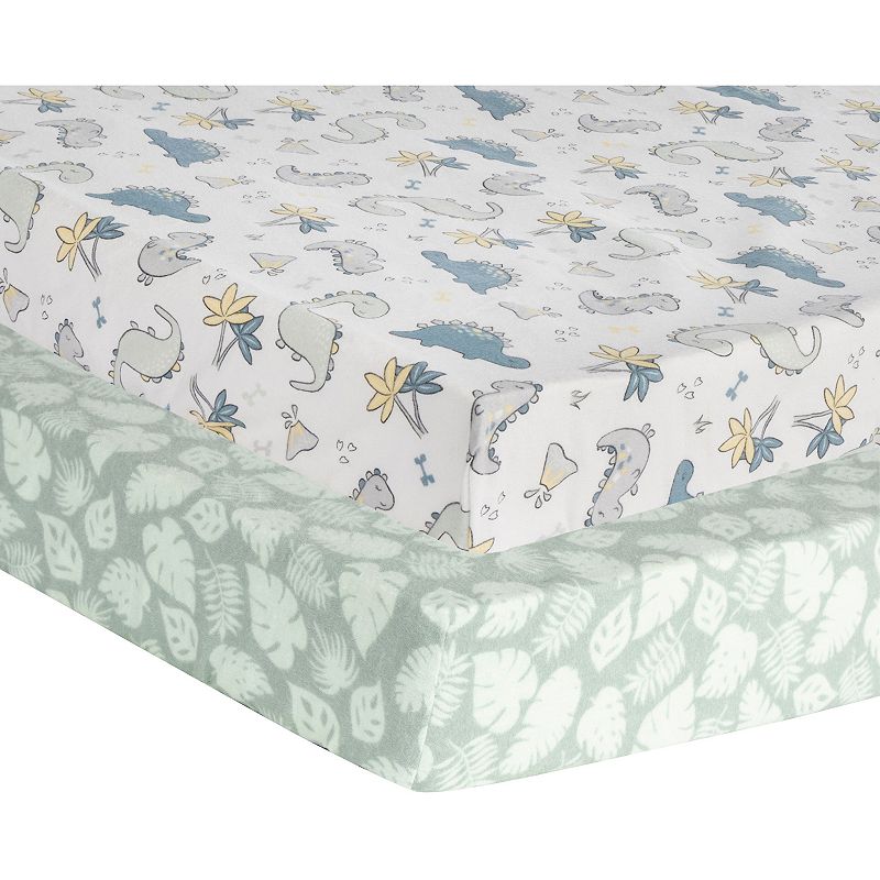 Trend Lab Little Dinos 2-Pack Flannel Playard Sheets