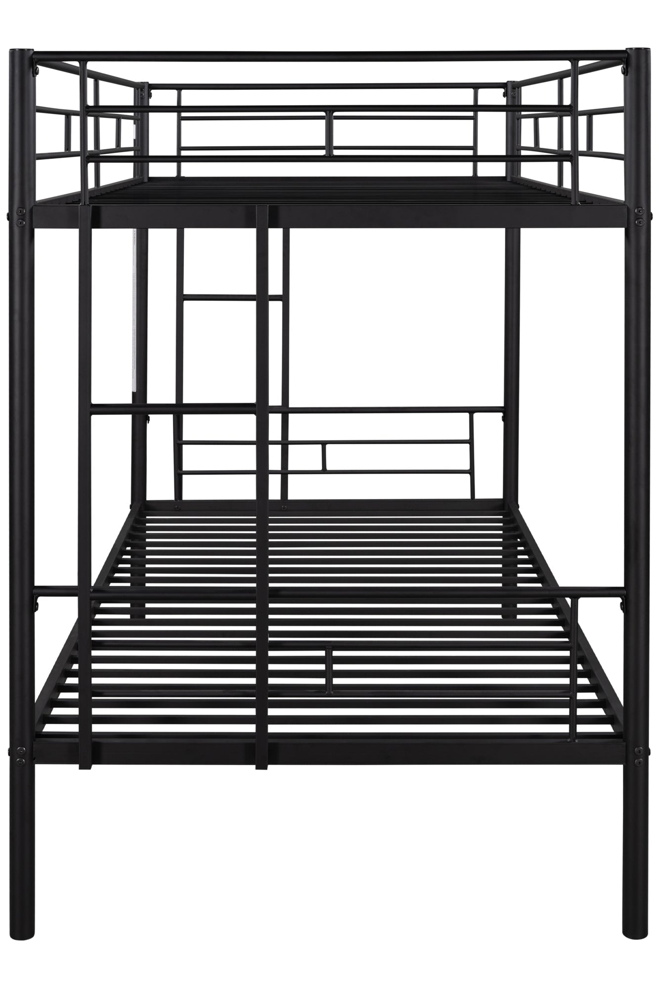 Bunk Bed with Ladder, SESSLIFE Metal Bunk Beds with Guardrail for Boys Girls Toddlers, Black Twin Over Twin Bunk Bed, Kids Bunk Bed for Home Children’s Room, TE838