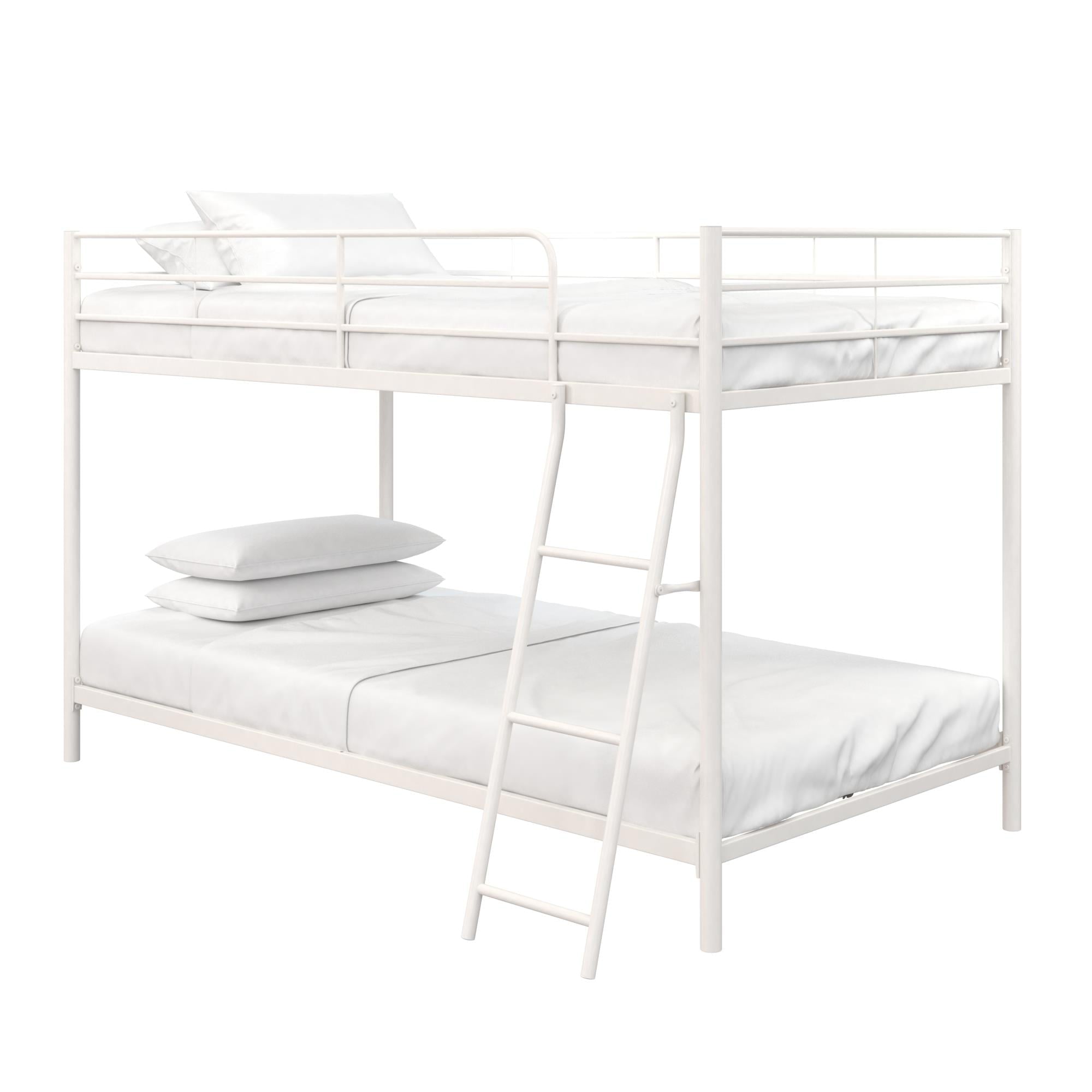Mainstays Small Space Junior Twin over Twin Metal Bunk Bed, Off White