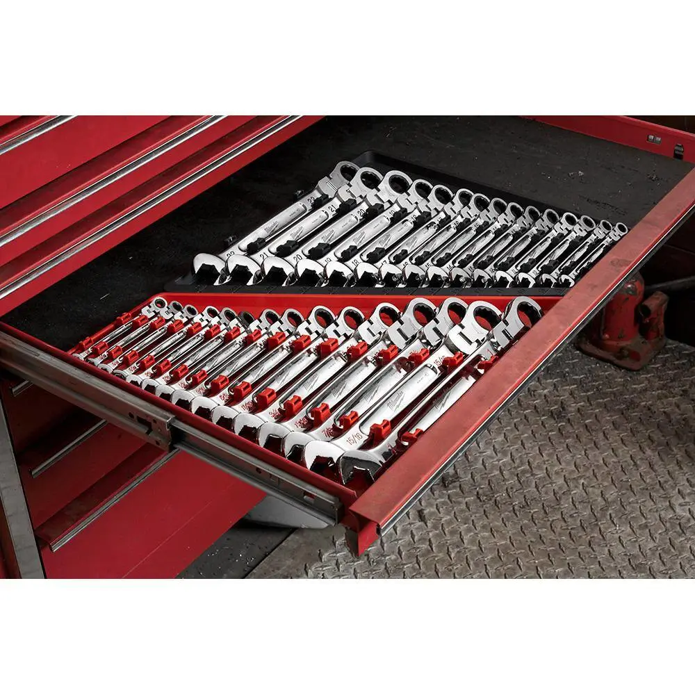 Milwaukee 144-Position Flex-Head Ratcheting Combination Wrench Set SAE (15-Piece) 48-22-9413
