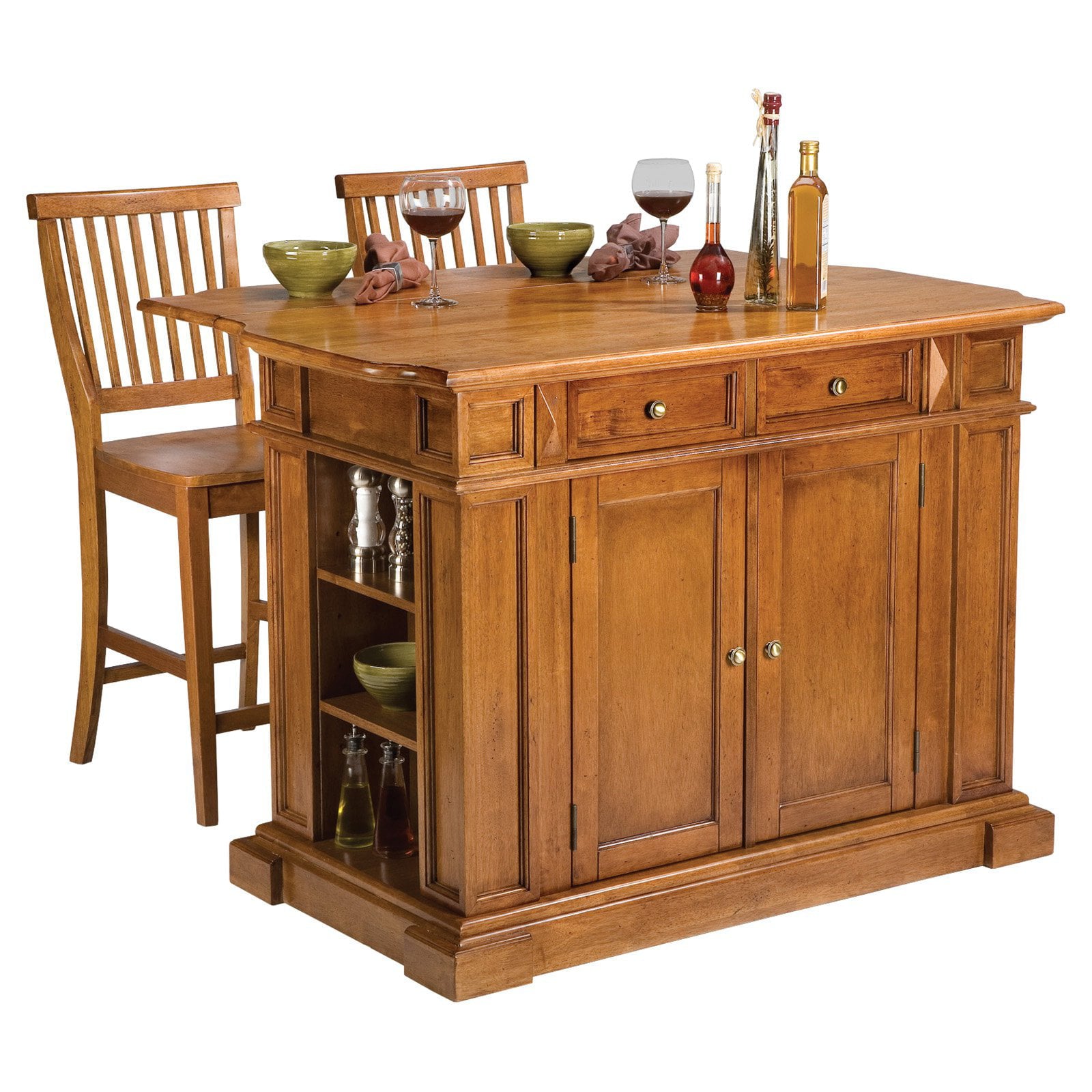 Home Styles Cottage Oak Finish Large Kitchen Island