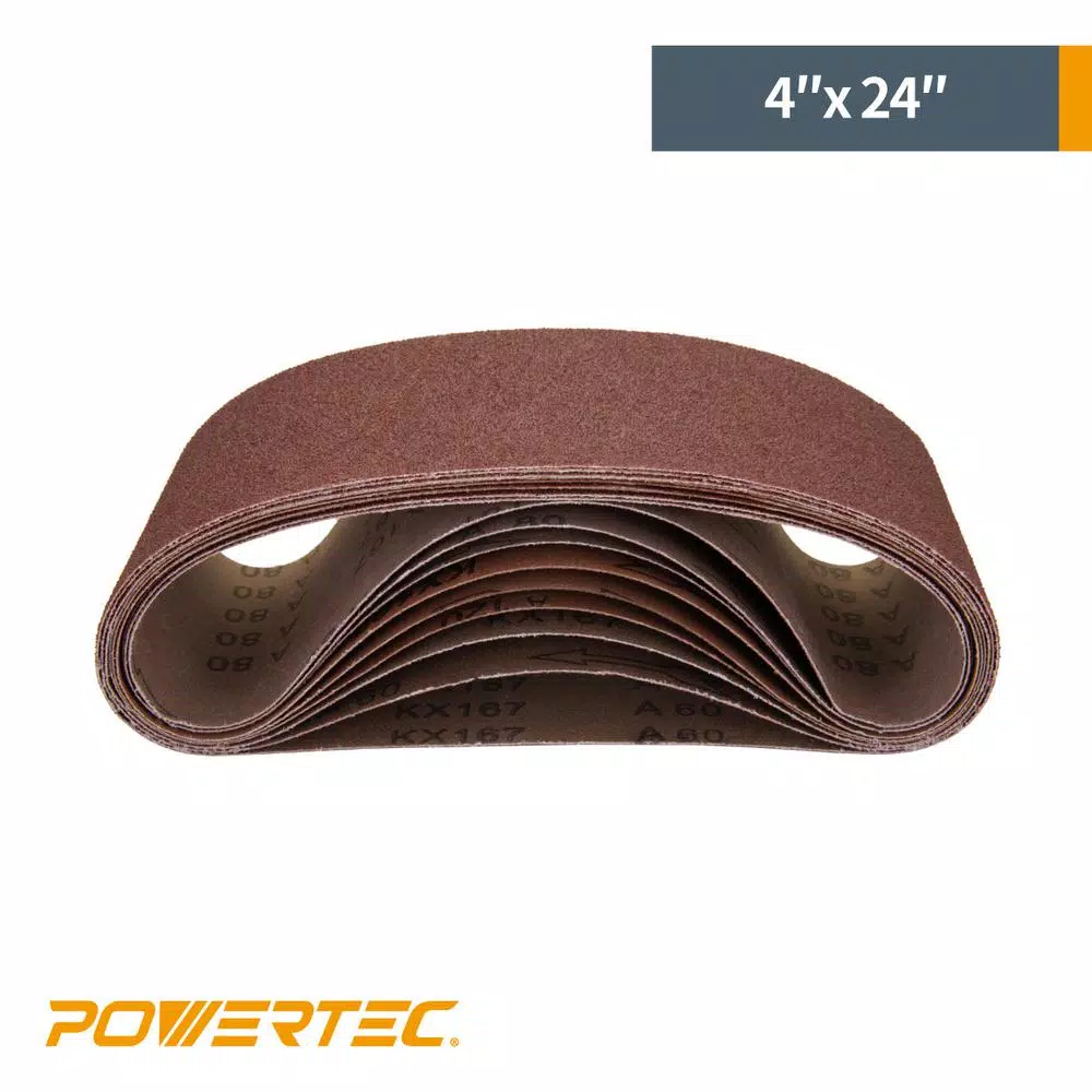 POWERTEC 4 in. x 24 in. Aluminum Oxide Sanding Belt Assortment Portable (18-Pack) and#8211; XDC Depot