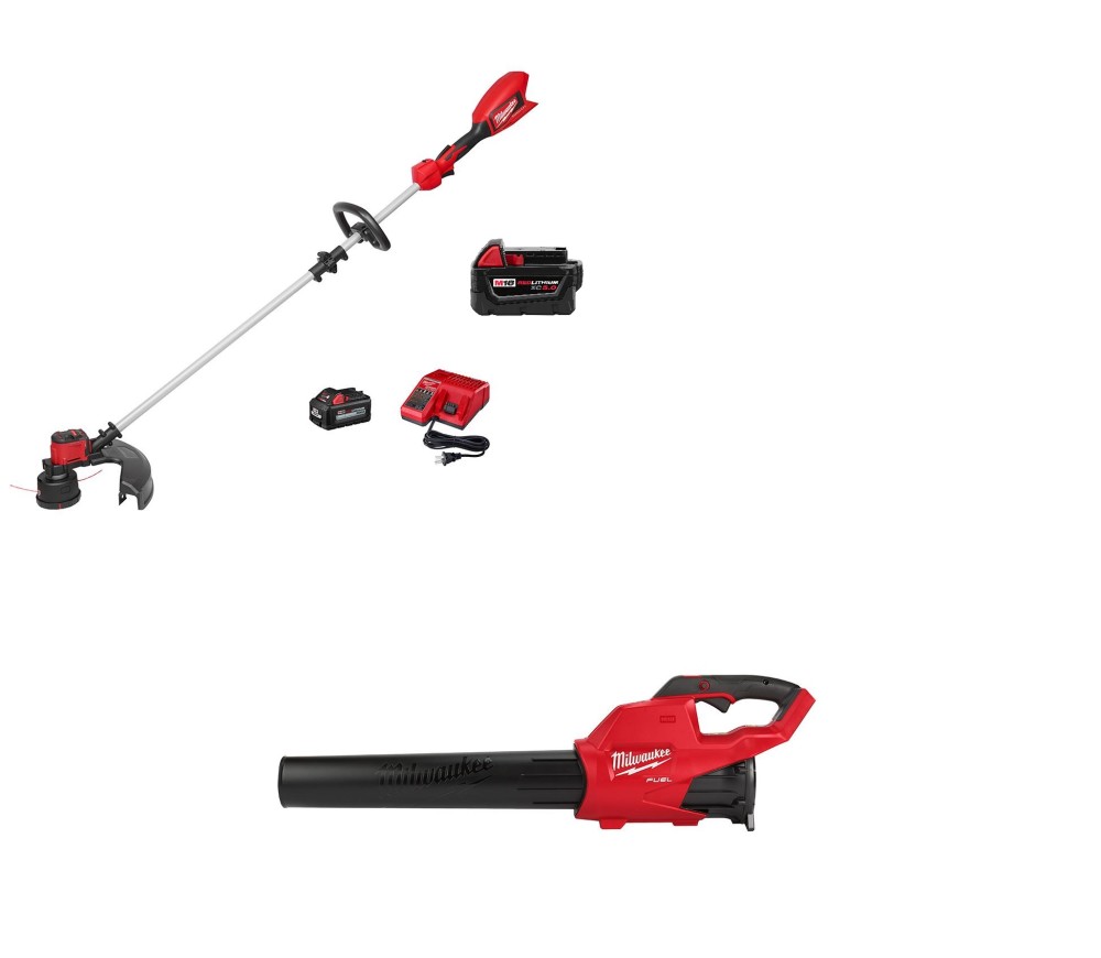 Milwaukee M18 String Trimmer and Gen II Blower with XC 5Ah Battery Bundle