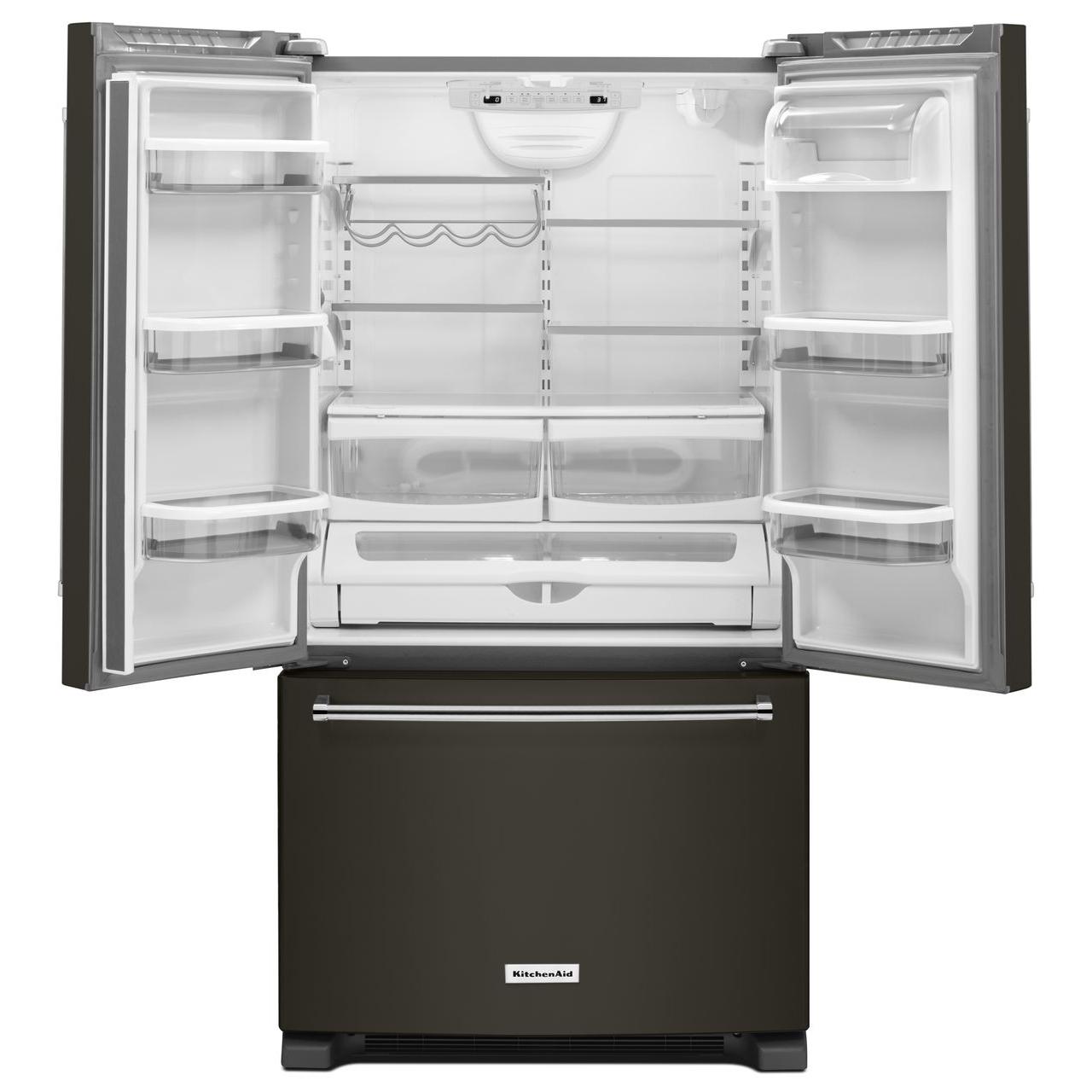 KitchenAid 36-inch, 20 cu. ft. French 3-Door Refrigerator with Interior Water Dispenser KRFC300EBS
