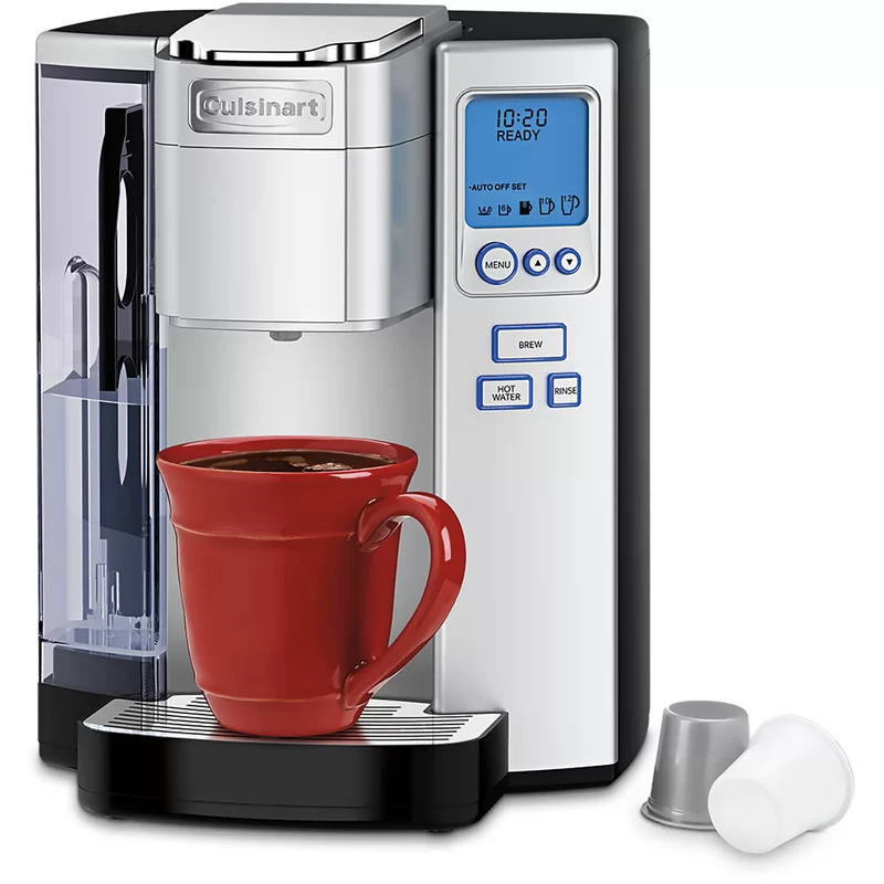Cuisinart SS-10P1 Coffee Maker Single Serve 72-Ounce Reservoir Coffee Machine， Programmable Brewing and Hot Water Dispenser， Stainless Steel