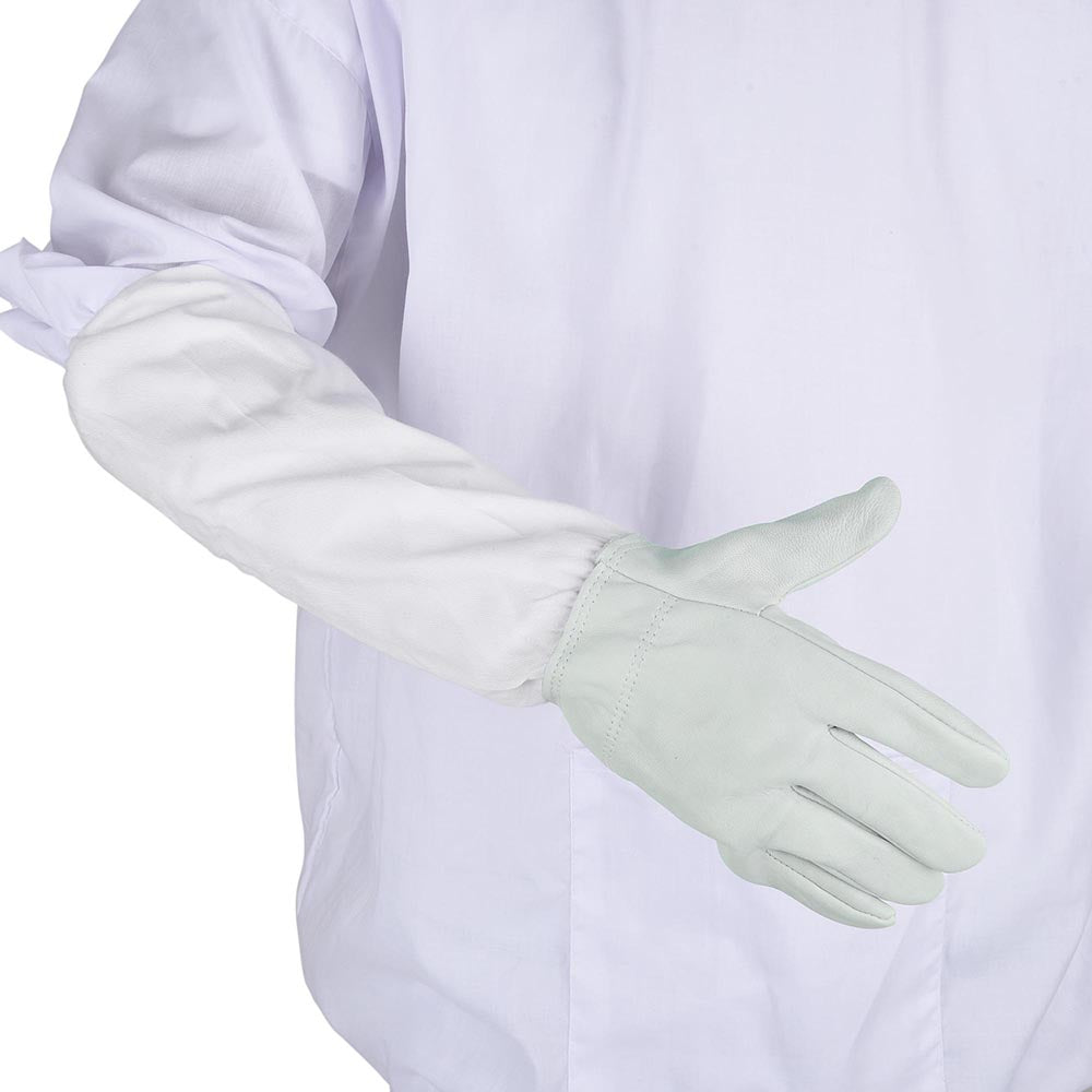 Yescom 1 Pair XL Beekeeper Protective Gloves Goatskin w/ Long Sleeves
