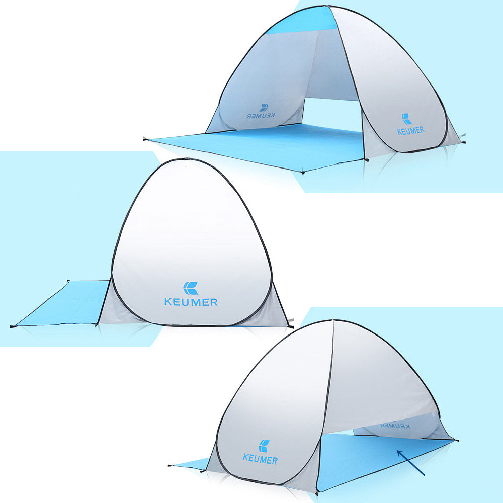 KEUMER 70.9x59x43.3 Inch Automatic Instant Pop-up Beach Tent Sun Shelter Cabana for Camping Fishing Hiking Picnic