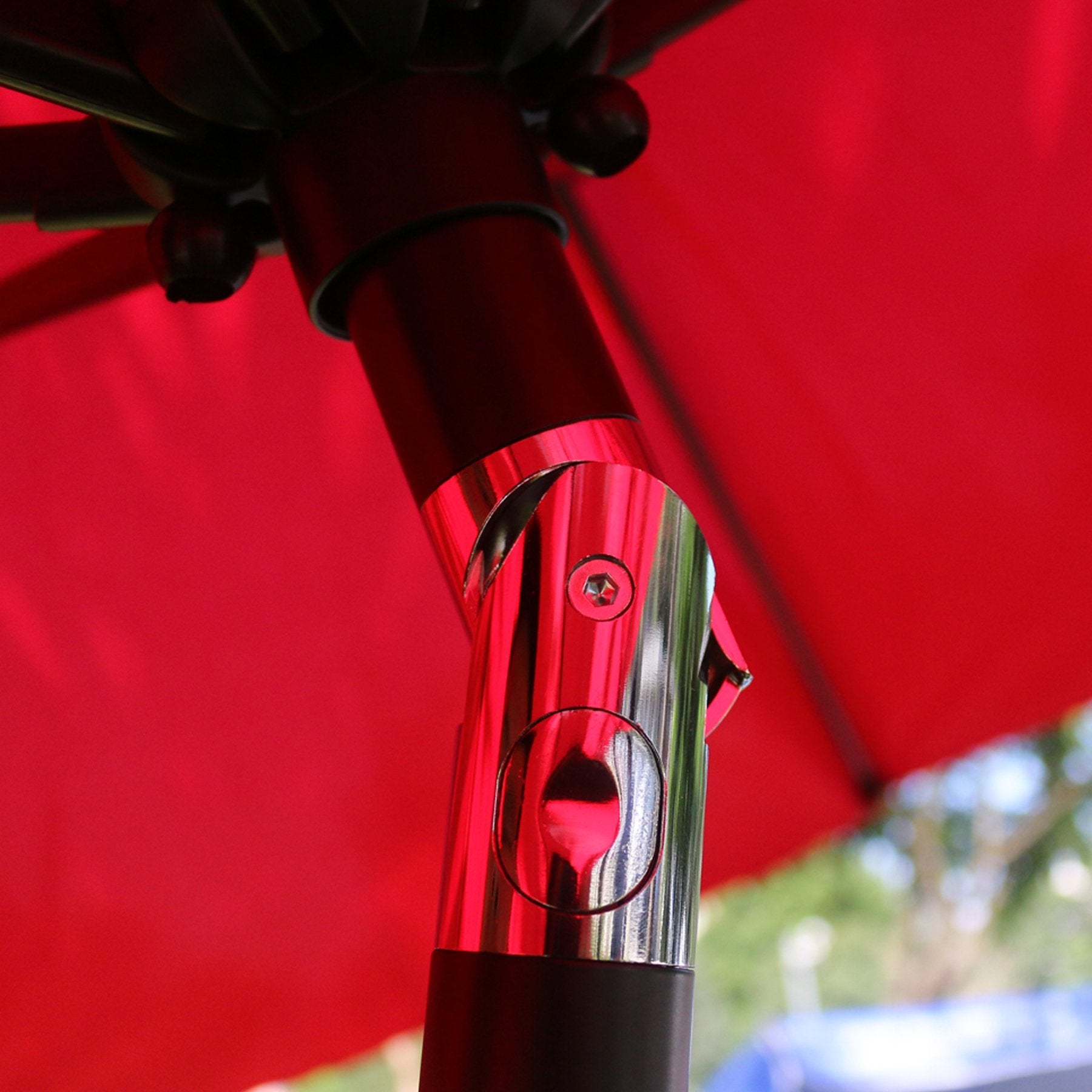 Sunnyglade 9 Patio Umbrella Outdoor Table Umbrella with 8 Sturdy Ribs (Red)