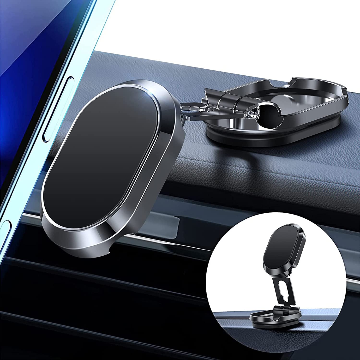 🔥  Promotion 47% OFF - Alloy Folding Magnetic Car Phone Holder