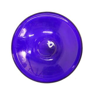 Achla Designs 14 in. Dia Cobalt Blue Reflective Crackle Glass Birdbath Bowl CGB-14CB