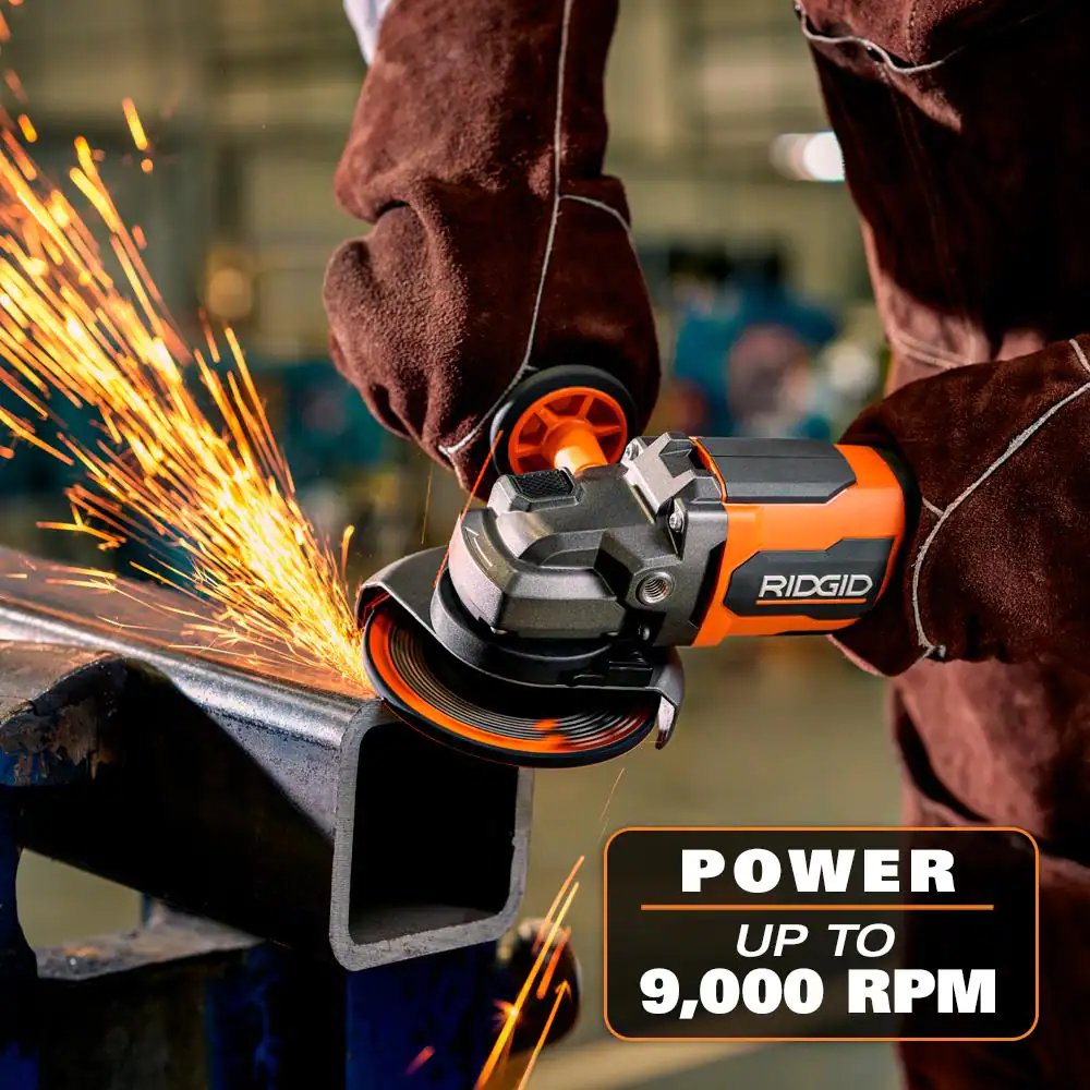 RIDGID R86047B 18V Brushless Cordless 4-1/2 in. Paddle Switch Angle Grinder (Tool Only)