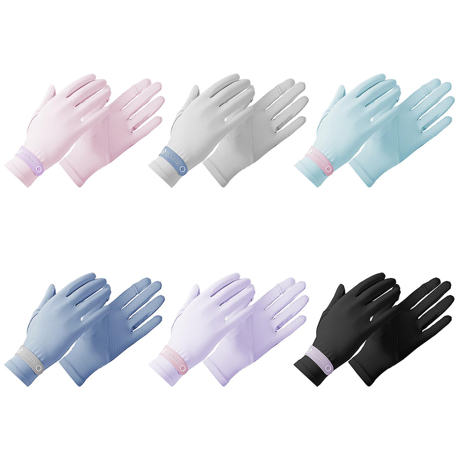 Women Sunscreen Gloves Breathable Non-slip Anti-uv Soft Stretchy Cycling Driving Outdoors Gloves Black