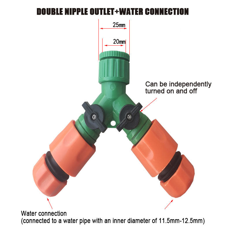 Household faucet Y-type three-way quick-connect diverter hose quick-connect connector