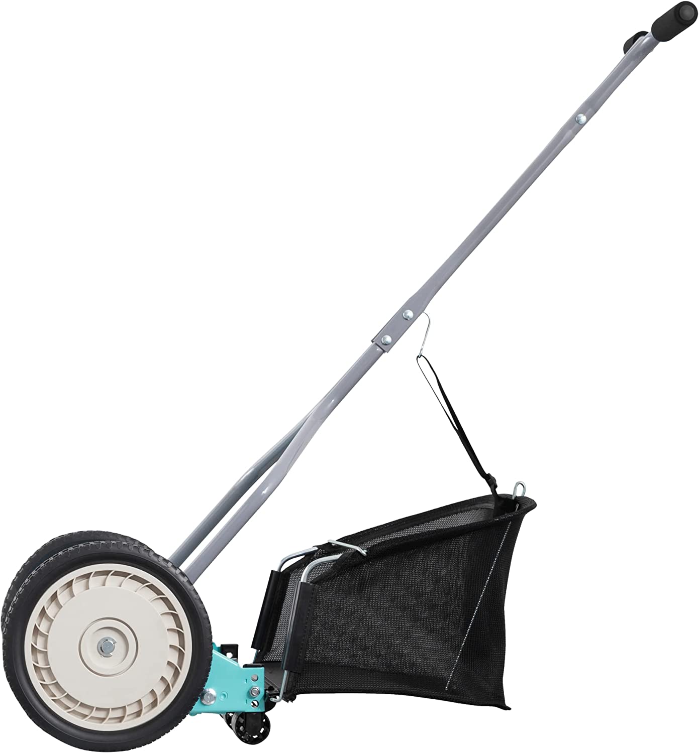 American Lawn Mower Company 1304-14GC 14-Inch 5-Blade Push Reel Lawn Mower with Grass Catcher， Mint