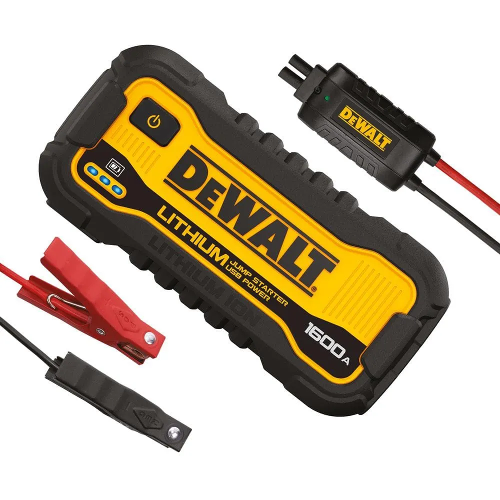 DEWALT 1600 Peak Amp Lithium Jump Starter with USB Power Bank DXAELJ16