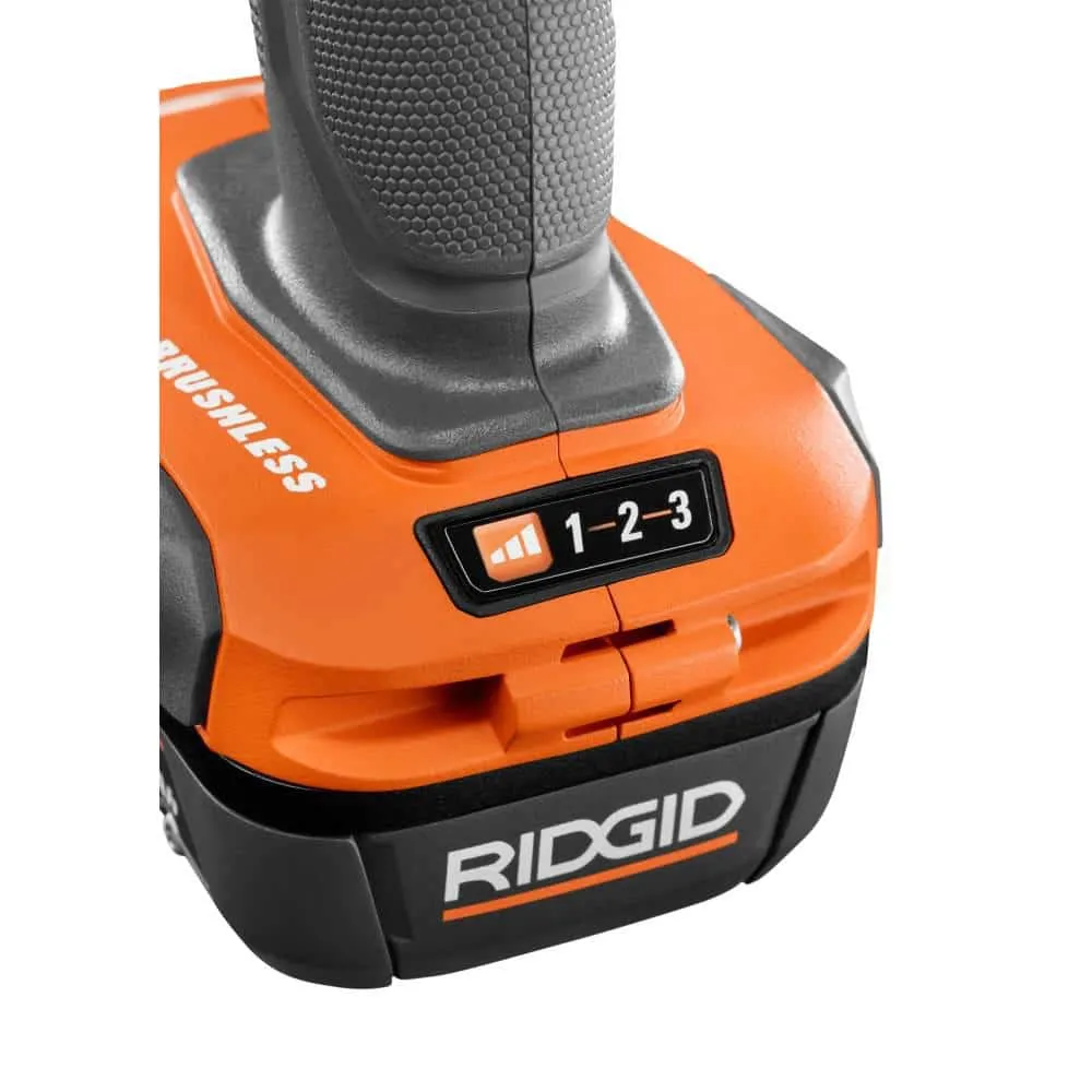 RIDGID 18V Brushless Cordless 1/4 in. 3-Speed Impact Driver with 18V Lithium-Ion 4.0 Ah Battery R862311B-AC87004