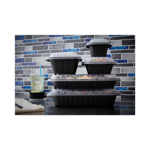 Pactiv EarthChoice Entree2Go Takeout Container | 64 oz， 11.75 x 8.75 x 2.13， Black， 200