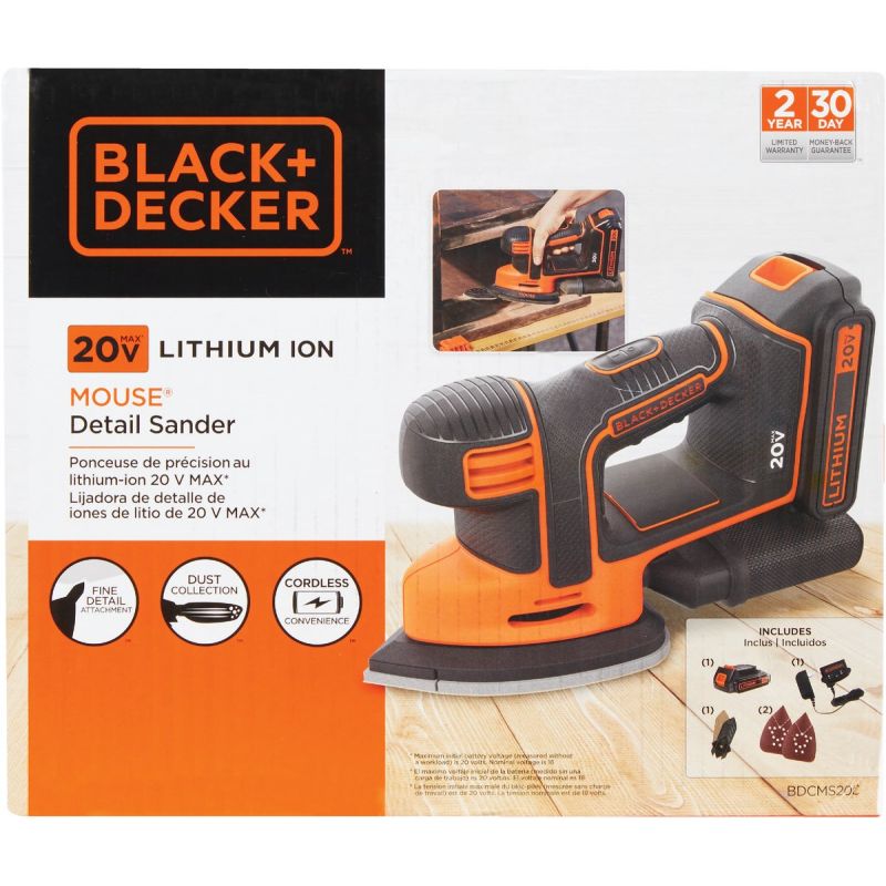 Blackamp Decker 20V MAX Lithium-Ion Mouse Cordless Finish Sander Kit