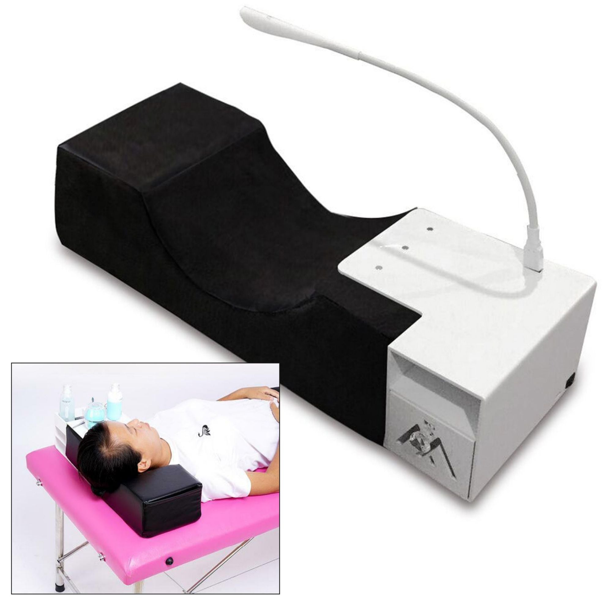 SHZICMY Beauty Lash Pillow for Lash Extension with Shelf Comfortable Memory Foam Eyelash Pillow Grafting for Salon Cervical Pillows Support for Protecting The Neck