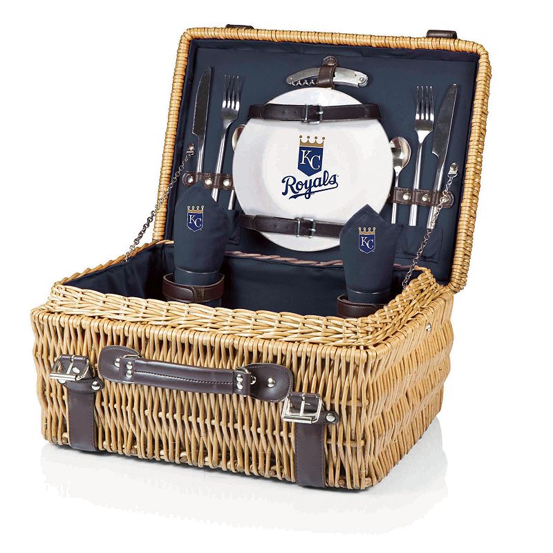 Picnic Time Kansas City Royals Champion Willow Picnic Basket with Service for 2