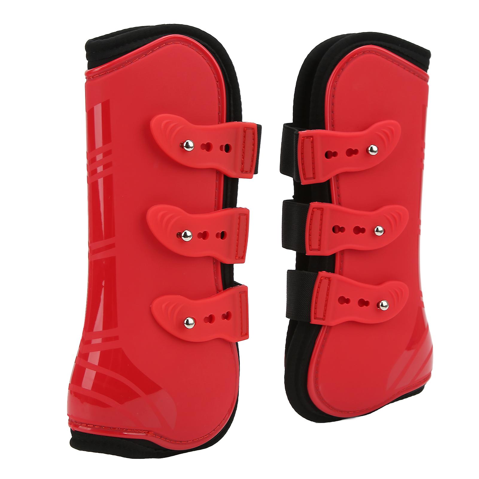 2pcs Horse Front Tendon Boots Adjustable Horse Front Legs Support Boots For Training Racingred Front Legs L