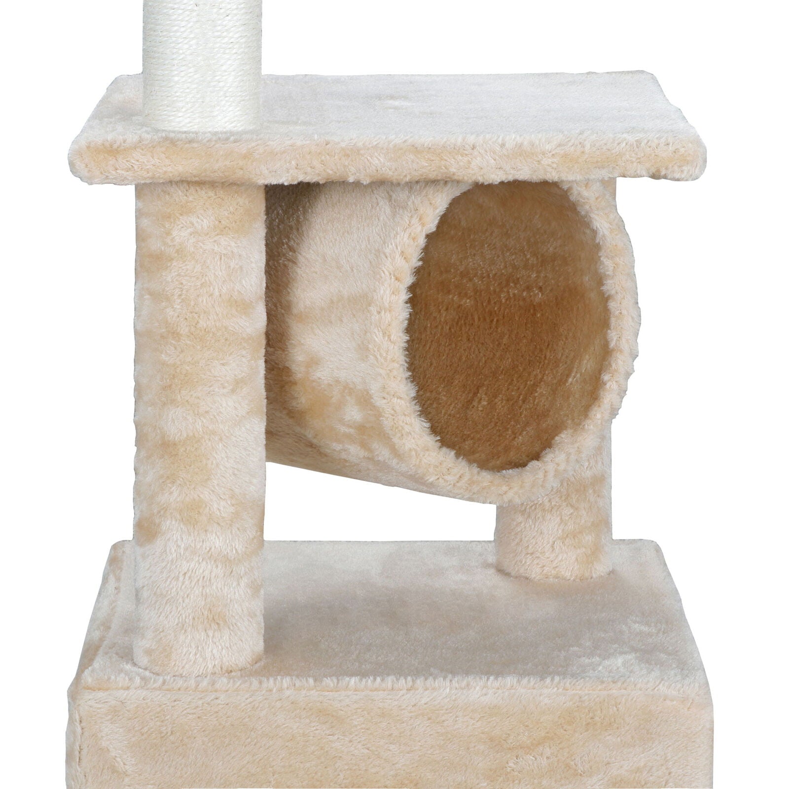 ZENY 36-in Cat Tree and Condo Scratching Post Tower， Beige