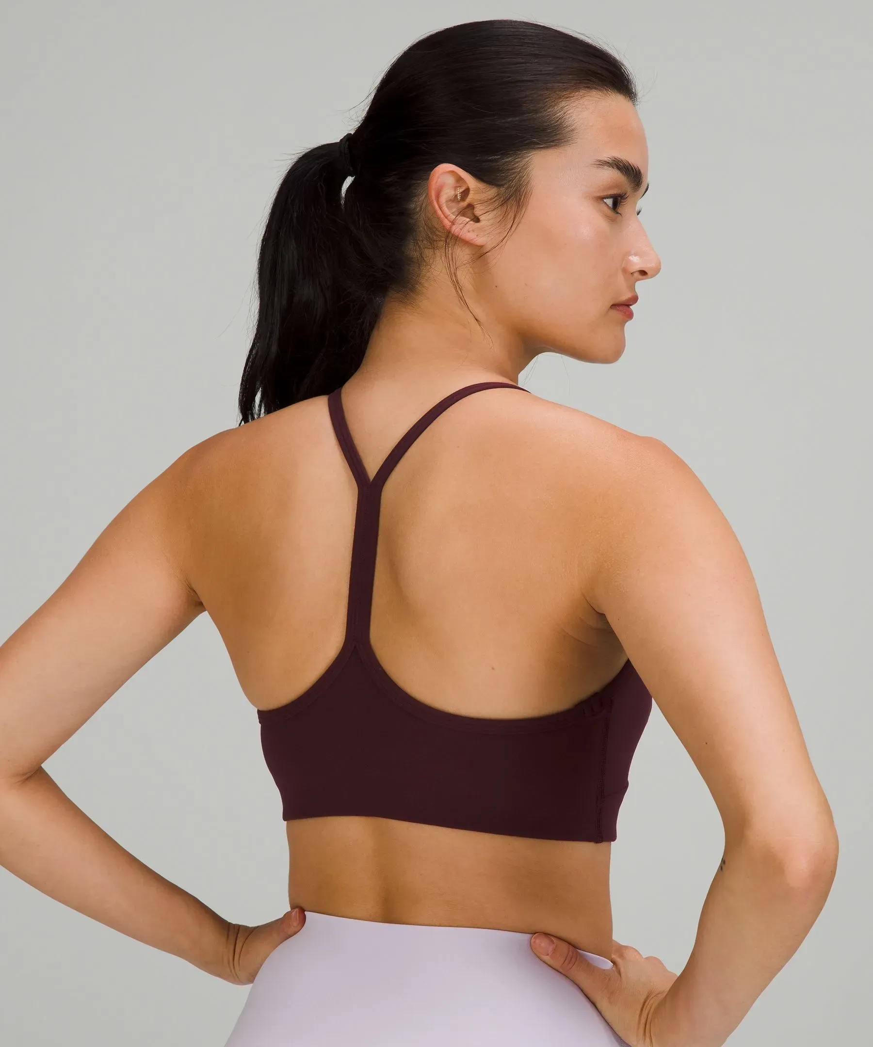 Flow Y Wrap-Front High-Neck Bra Light Support, B/C Cup