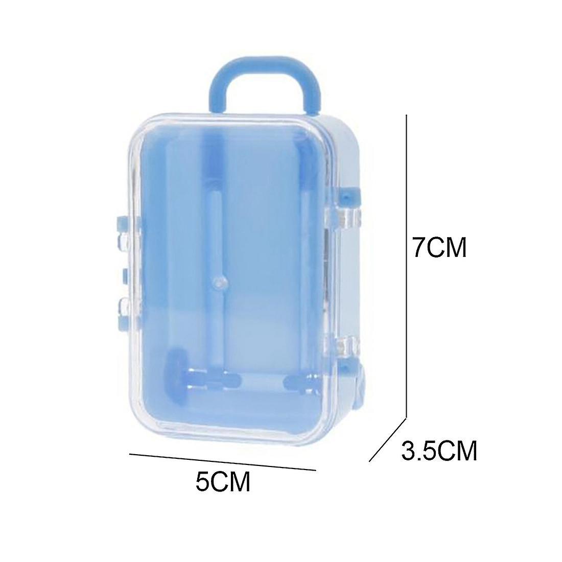 Blue Mini Roller Travel Suitcase Candy Box Personality Creative Wedding Candy Box Luggage Trolley C