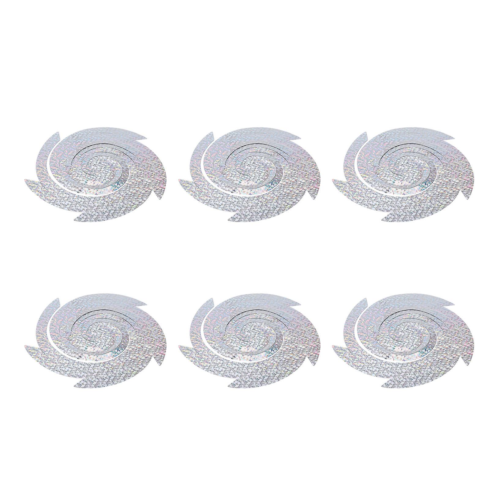 6pcs Bird Repellent Reflector Silver Spiral Bird Repellent Sheet Scare Bird Tool For Farm Garden