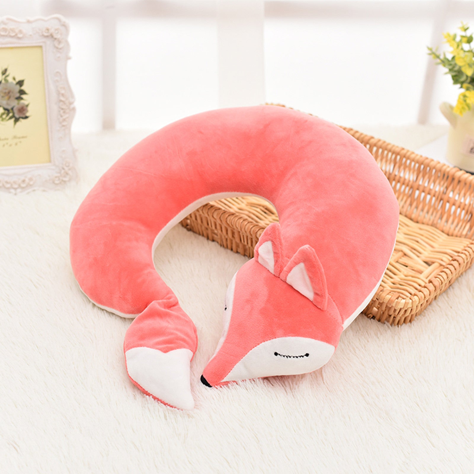 Pillow Case Cartoon Animal Shape Cute U-shaped Pillow Protect The Cervical Spine Pillow