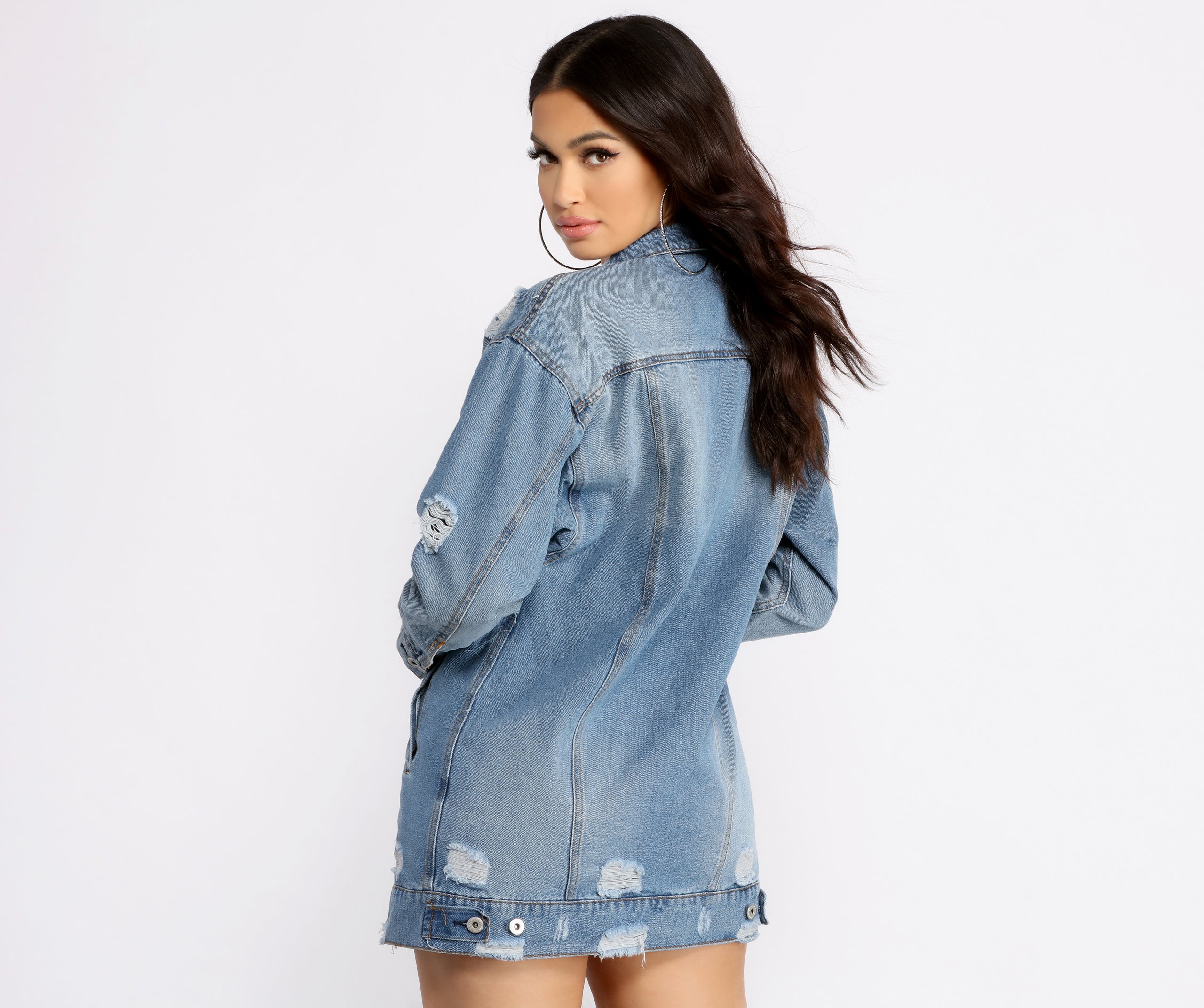 Total Babe Status Long Denim Jacket