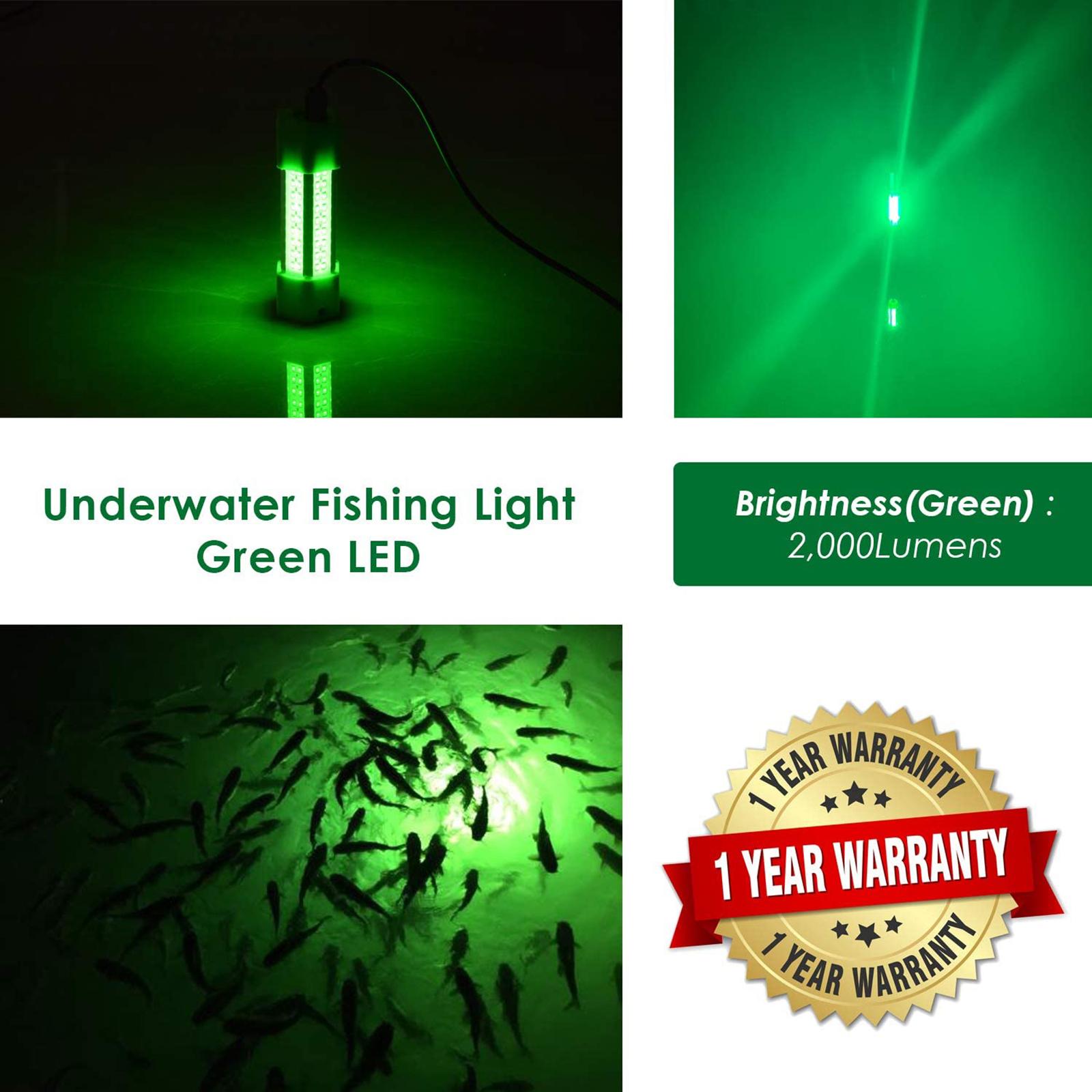 12V 70W 108 LEDs 3456Lumens LED Submersible Fishing Light Underwater Fishes Lamp with 5m Cord and Clips More Fishes in Freshwater and Saltwater