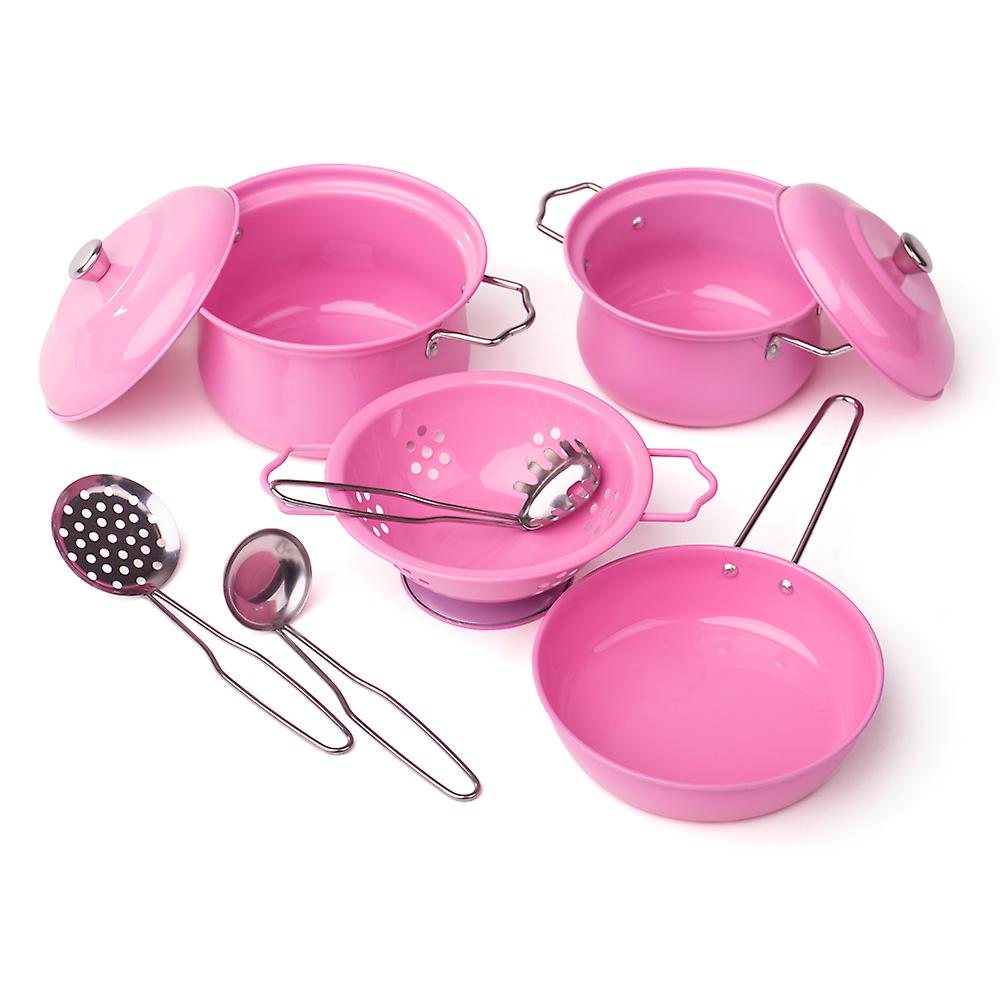 Tidlo Children's Pink Cookware Set (9 Pieces) Roleplay Kitchen Accessories