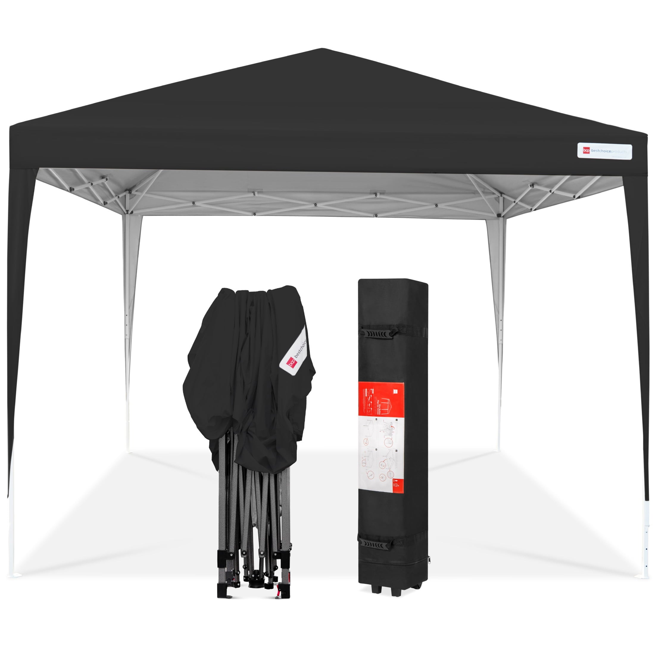 Best Choice Products Outdoor Portable Adjustable Instant Pop Up Gazebo Canopy Tent w/ Carrying Bag, 10x10ft - Black