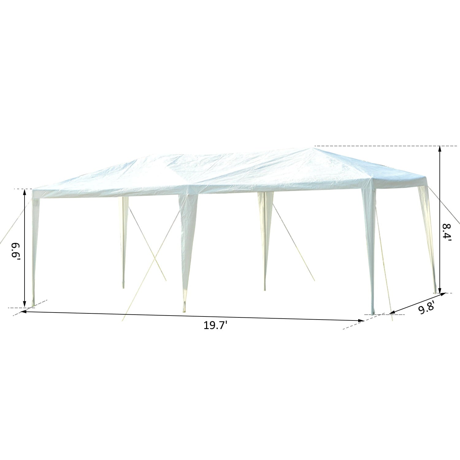 Outsunny 10' x 20' Canopy Tent Commercial Party Wedding Gazebo with Removable Netting Mesh Sidewalls, White