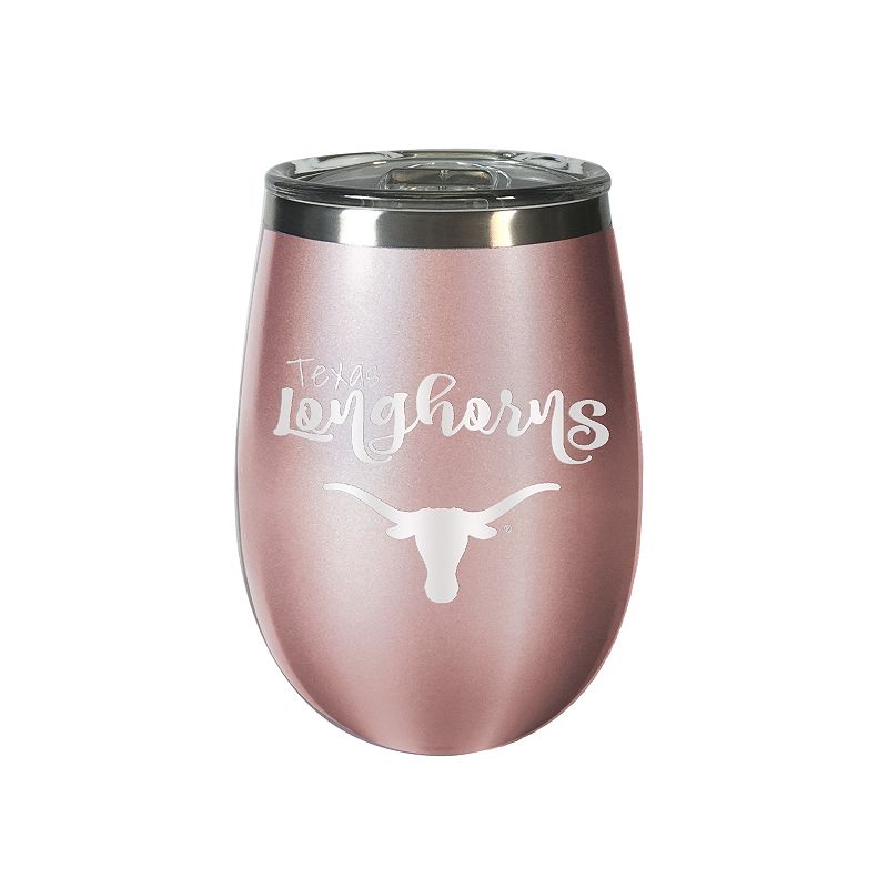 Texas Longhorns Rose Gold Finish Wine Tumbler