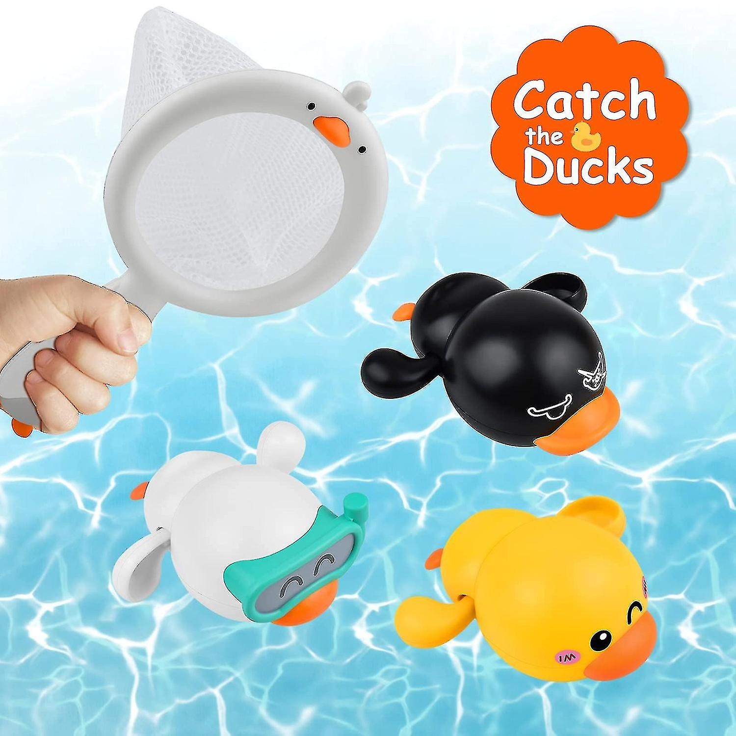 Baby Bath Toys Floating Wind-up Ducks Swimming Pool Games Water Play Set Gift For Bathtub Shower Bea