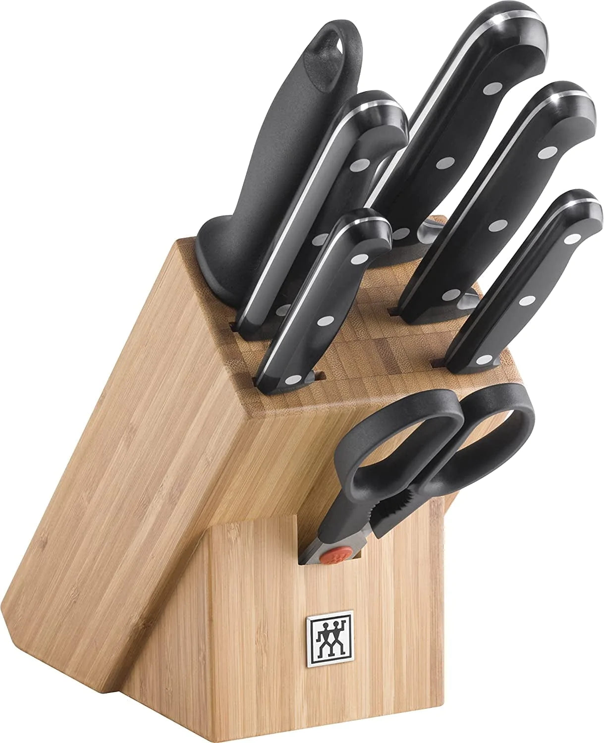 Zwilling Twin Pollux 8-Piece Knife Block Set， Bamboo Block， Knife and